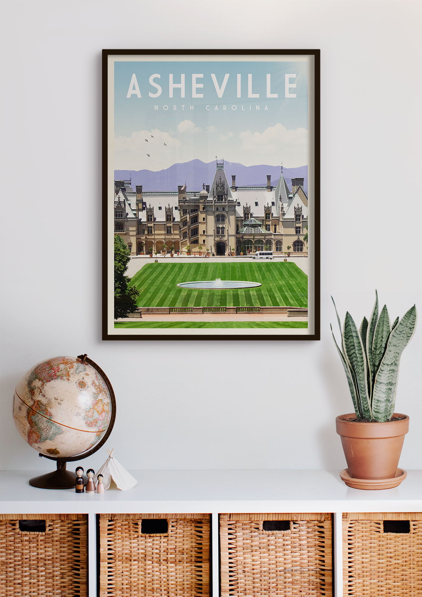 Ashville, North Carolina - Vintage Travel Poster