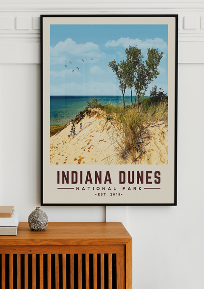 Indiana Dunes Minimalist National Park Poster