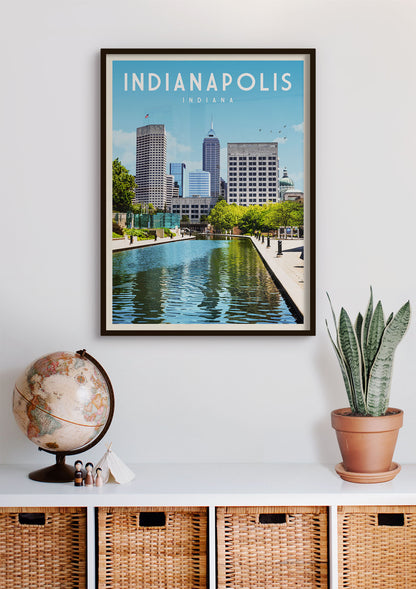 Indianapolis, Indiana - Vintage Travel Poster