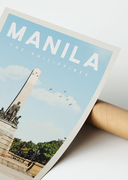 Manila, Philippines - Vintage Travel Print