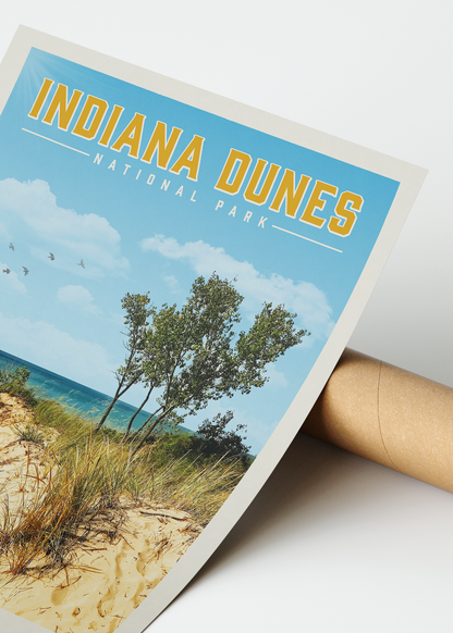 Indiana Dunes Vintage National Park Poster