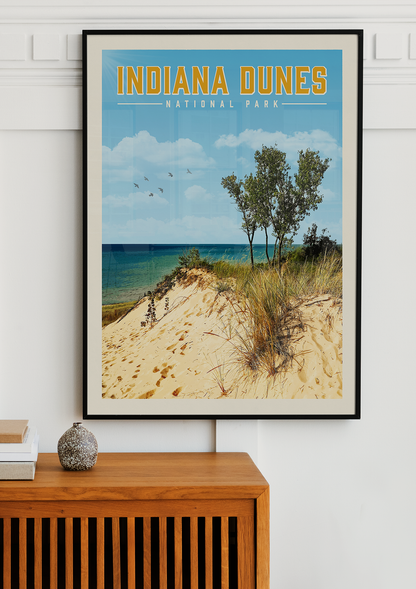 Indiana Dunes Vintage National Park Poster