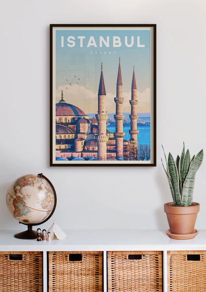 Istanbul, Turkey - Vintage Travel Print