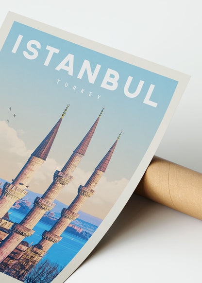 Istanbul, Turkey - Vintage Travel Print