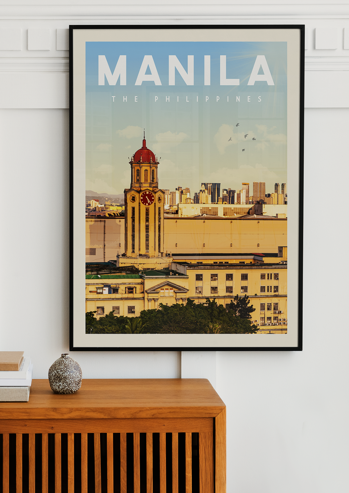 Manila, Philippines - Vintage Travel Print