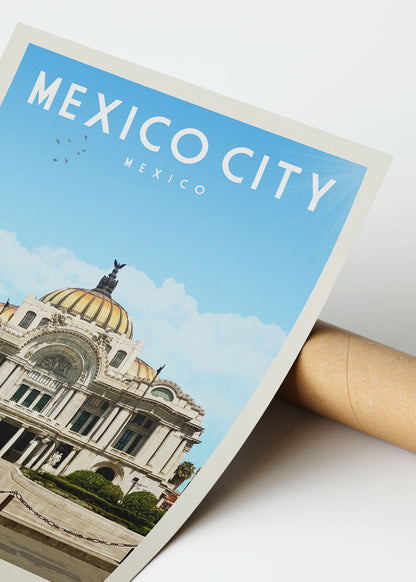 Mexico City, Mexico - Vintage Travel Print