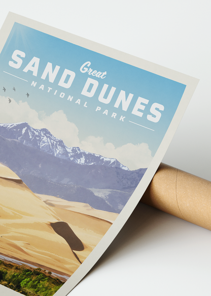 Great Sand Dunes Vintage National Park Poster