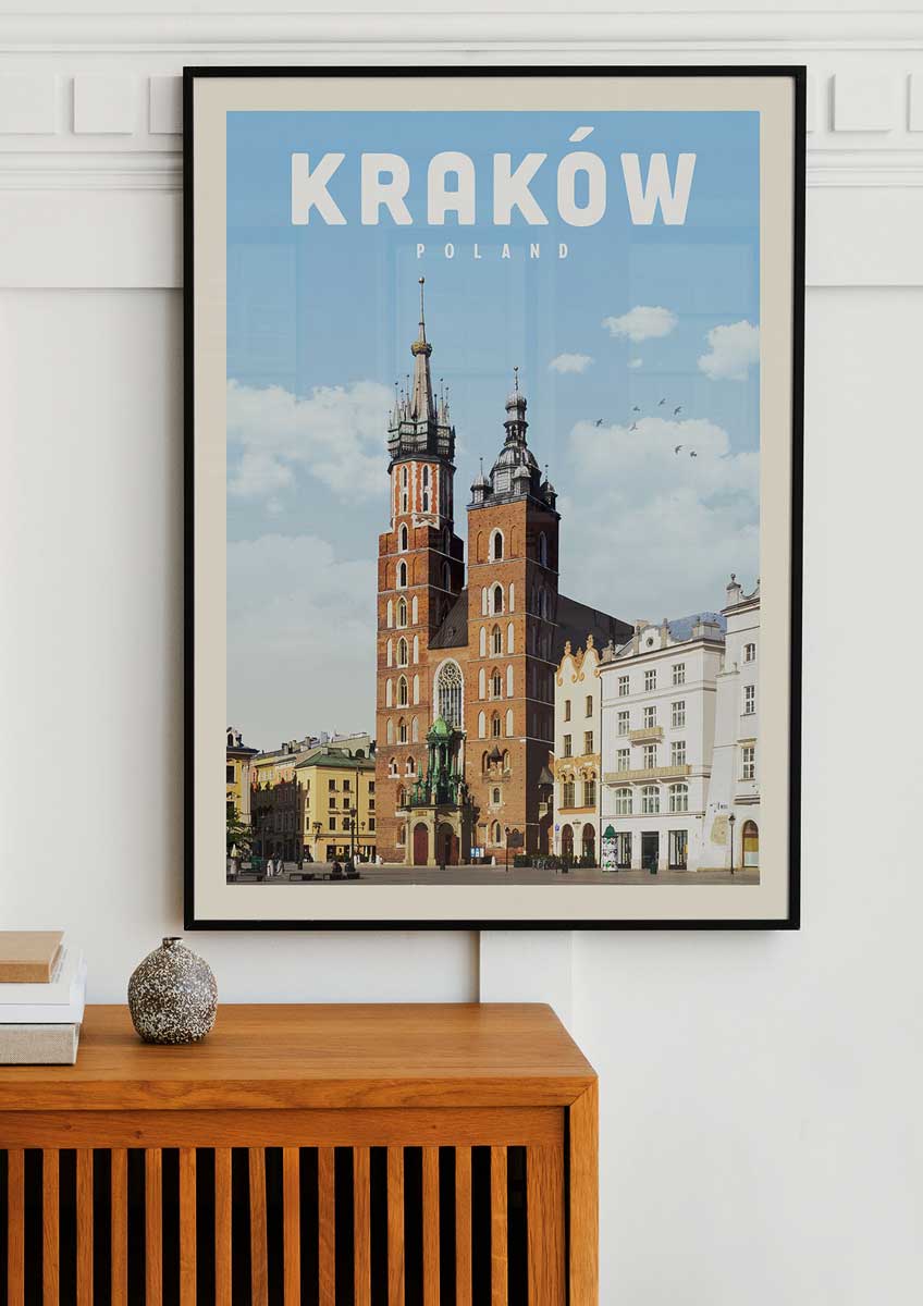 Krakow, Poland - Vintage Travel Poster