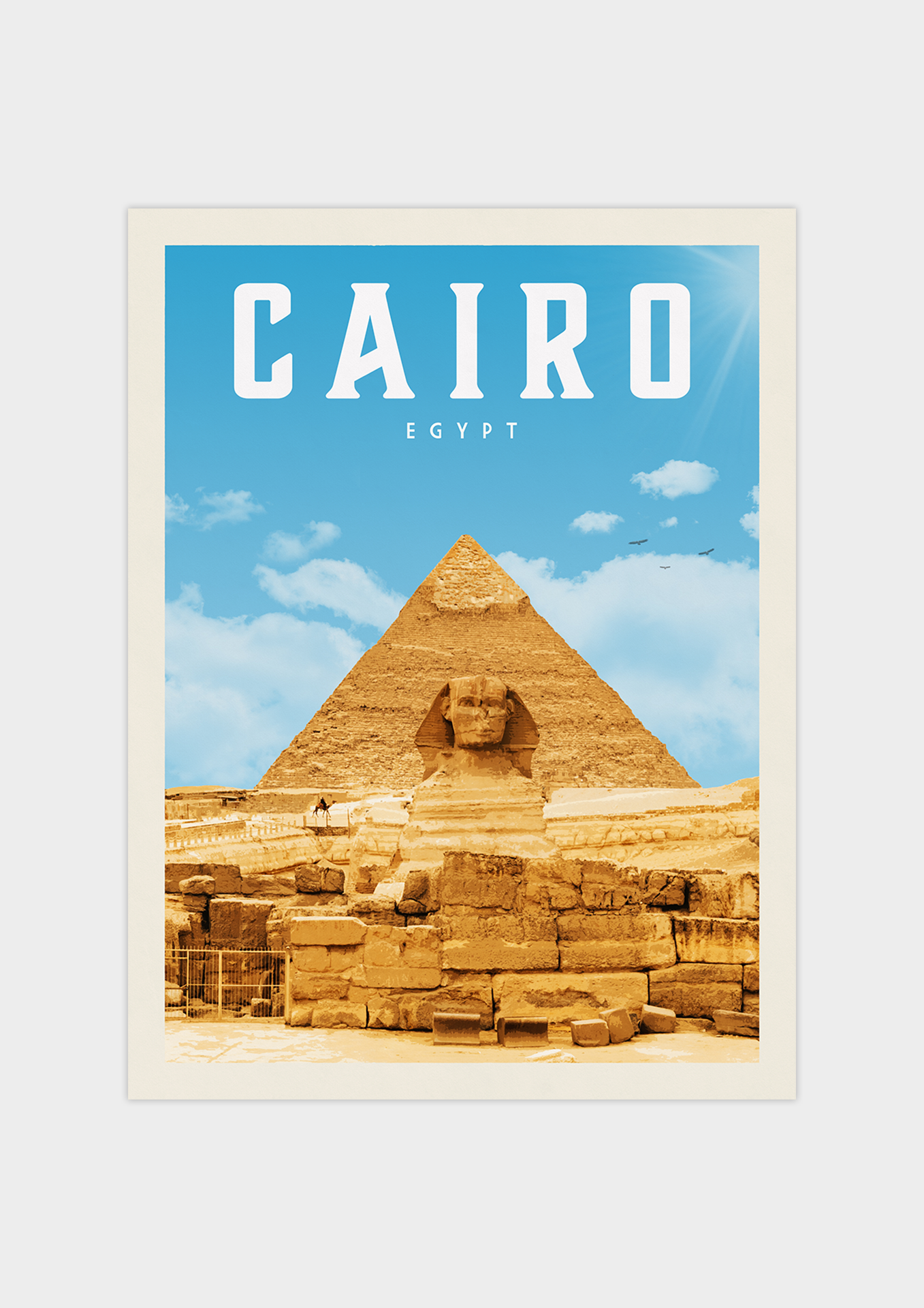 Cairo, Egypt - Vintage Travel Print