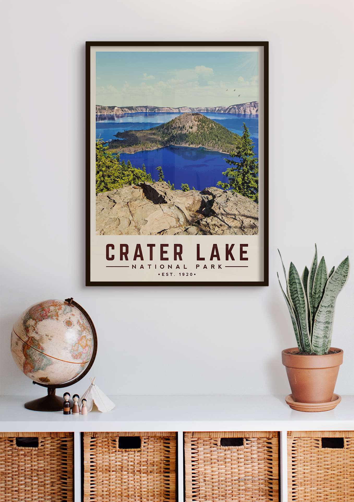 Crater Lake Minimalist National Park Poster