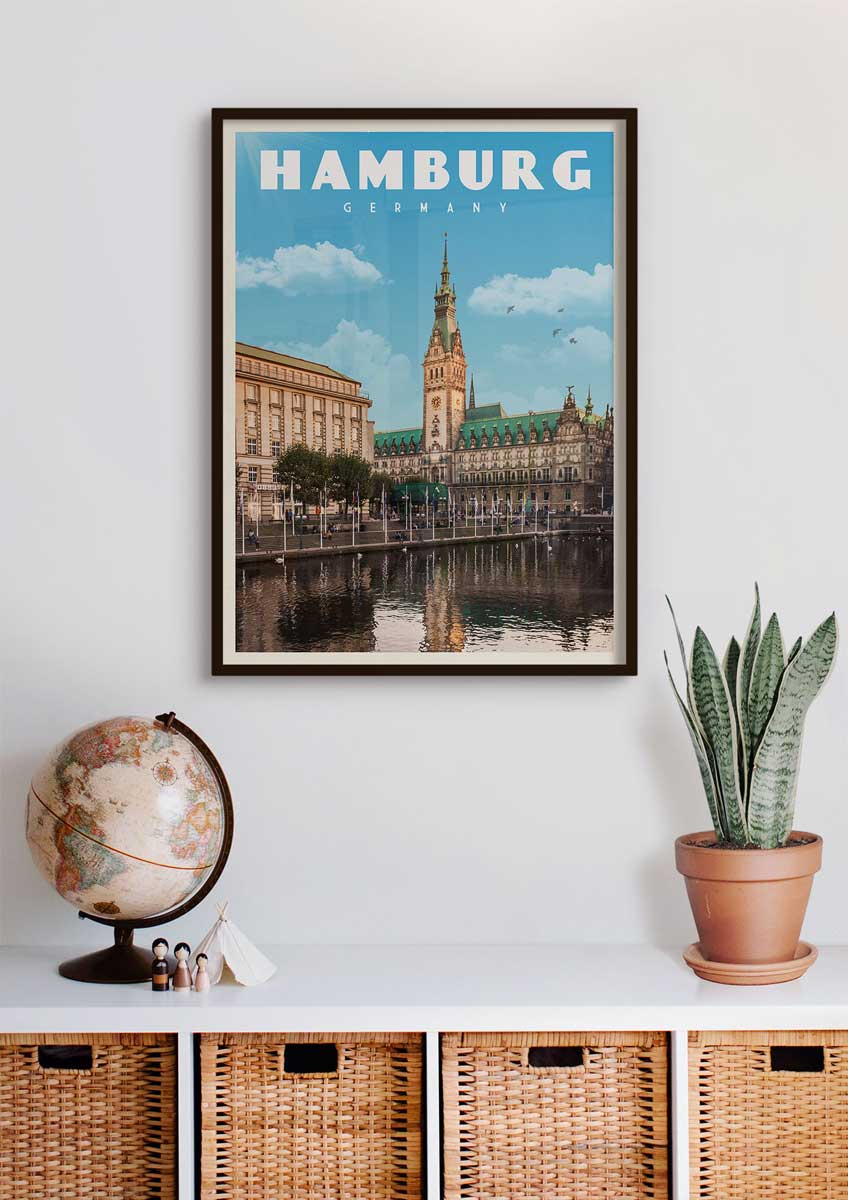 Hamburg, Germany - Vintage Travel Poster