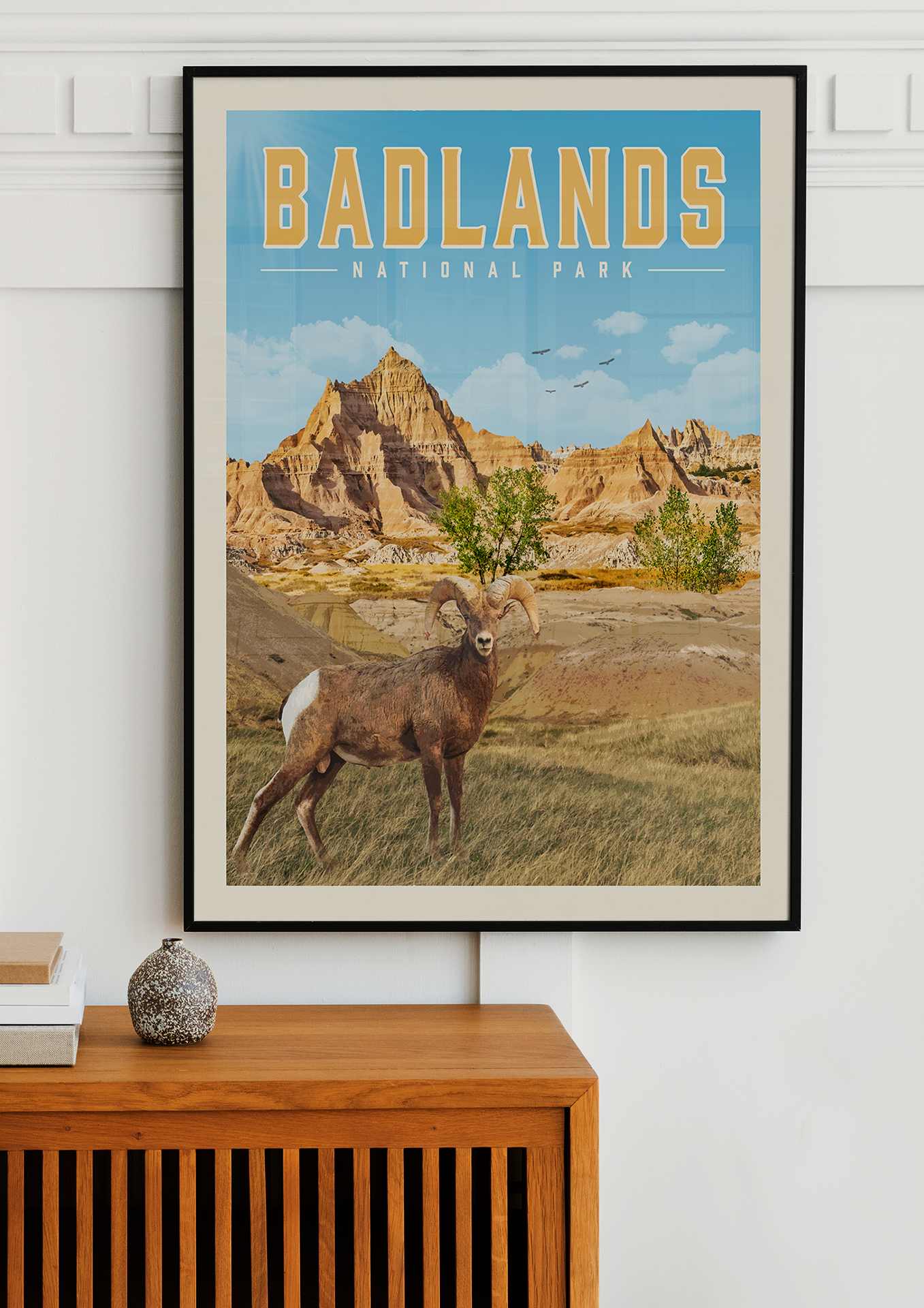 Badlands Vintage National Park Poster