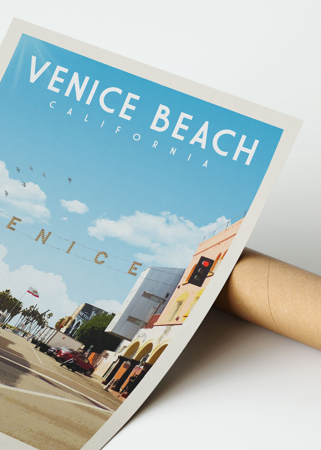 Venice Beach, California - Vintage Travel Poster