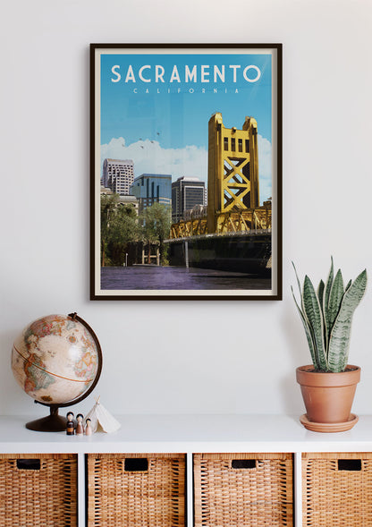 Sacramento, California - Vintage Travel Poster