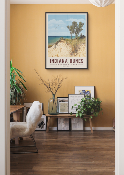 Indiana Dunes Minimalist National Park Poster