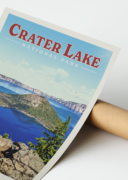 Crater Lake Vintage National Park Poster