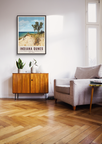 Indiana Dunes Minimalist National Park Poster