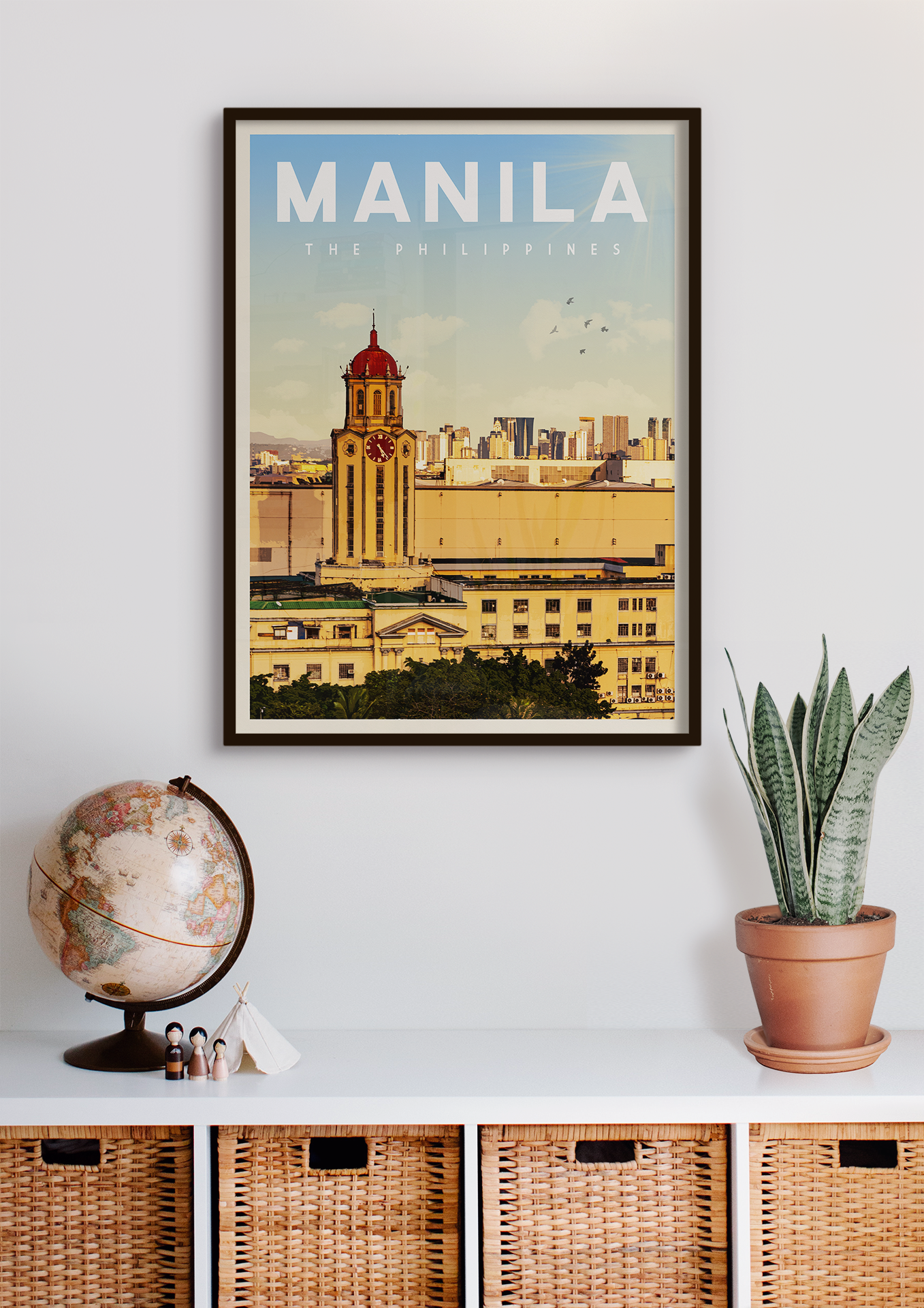 Manila, Philippines - Vintage Travel Print