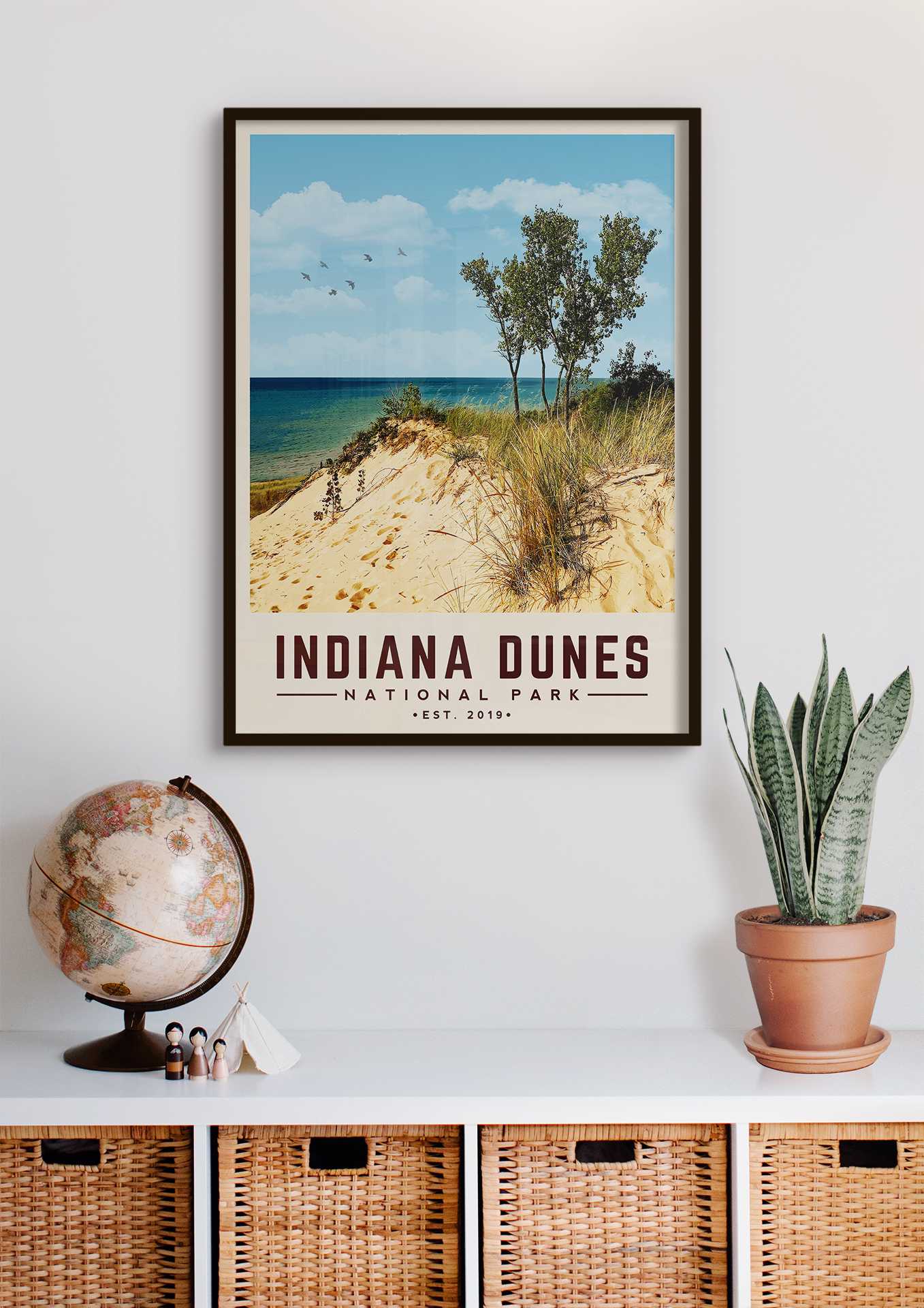 Indiana Dunes Minimalist National Park Poster