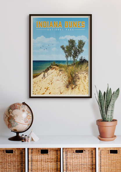 Indiana Dunes Vintage National Park Poster