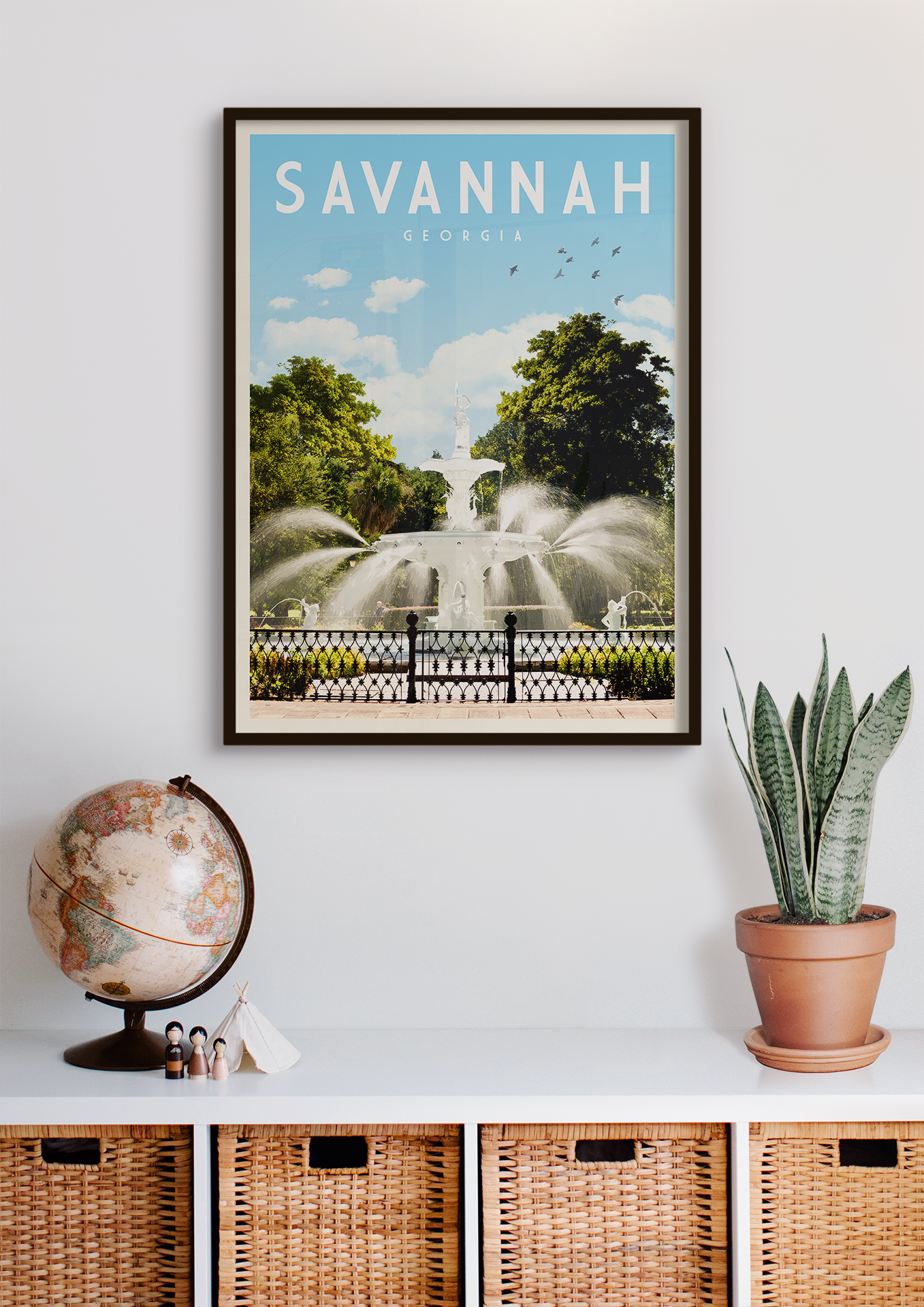 Savannah, Georgia - Vintage Travel Poster