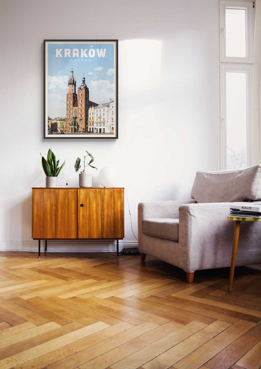 Krakow, Poland - Vintage Travel Poster