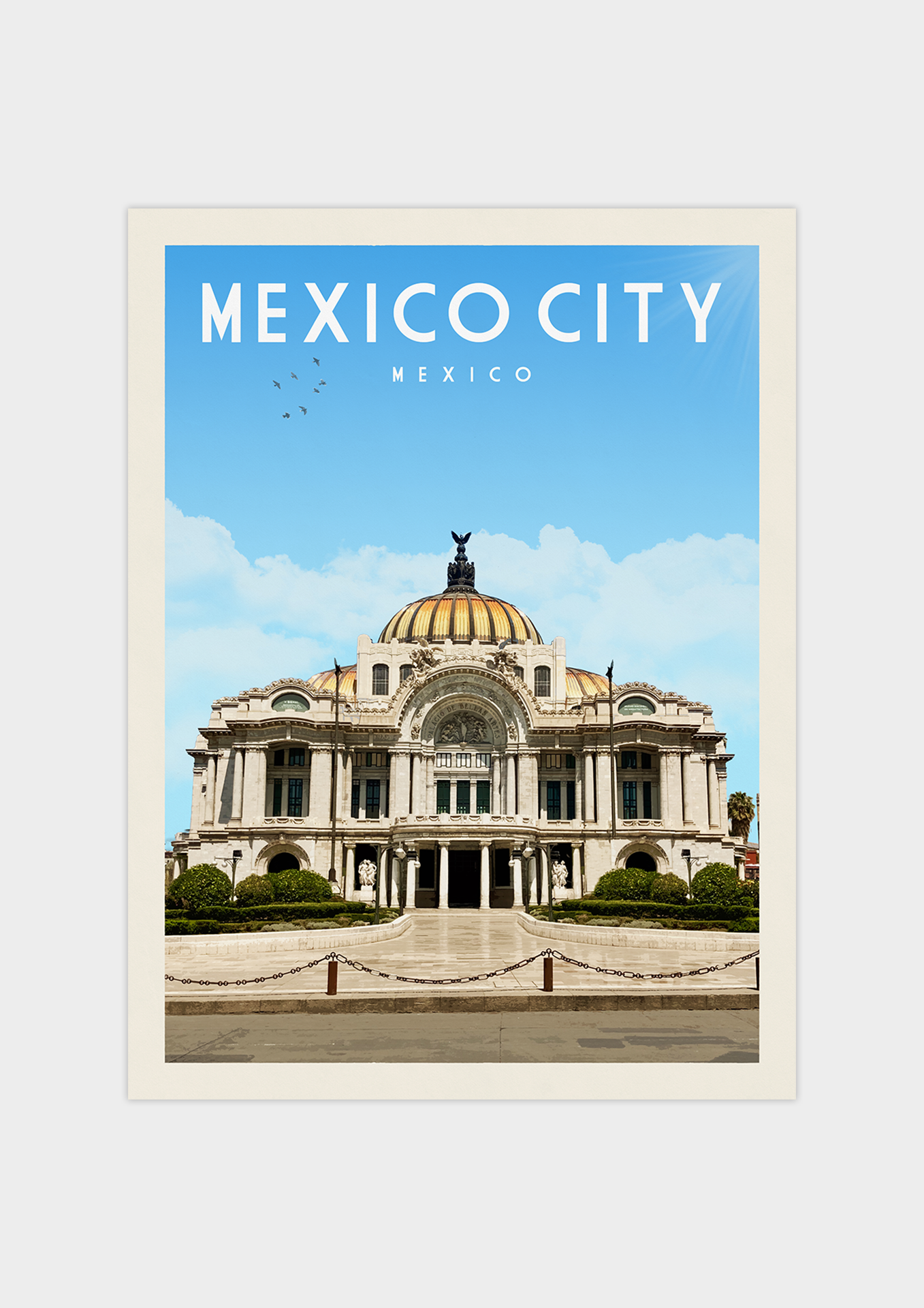 Mexico City, Mexico - Vintage Travel Print