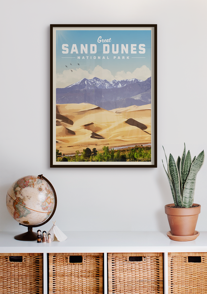 Great Sand Dunes Vintage National Park Poster