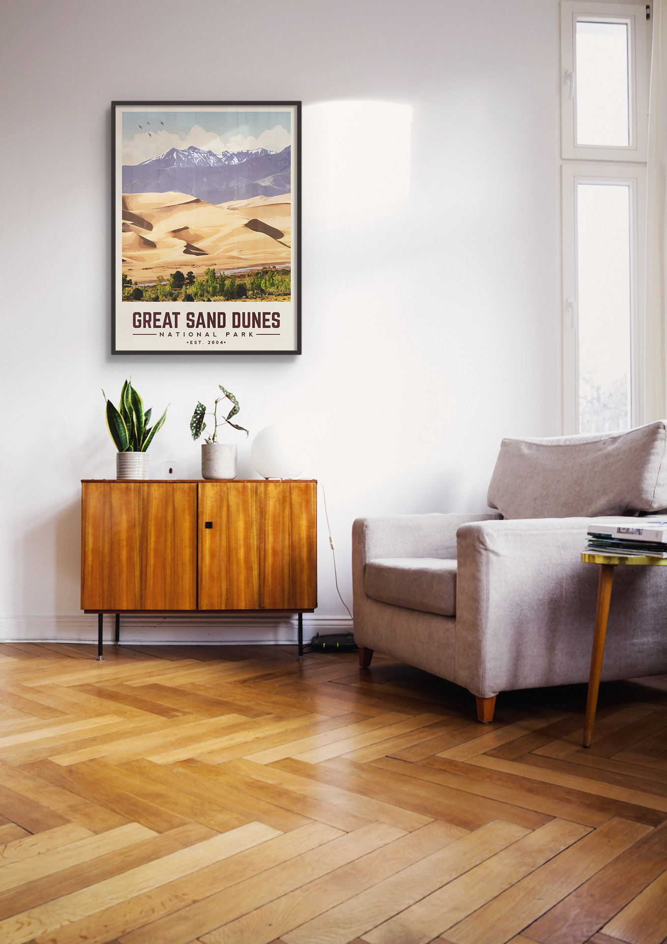 Great Sand Dunes Minimalist National Park Poster