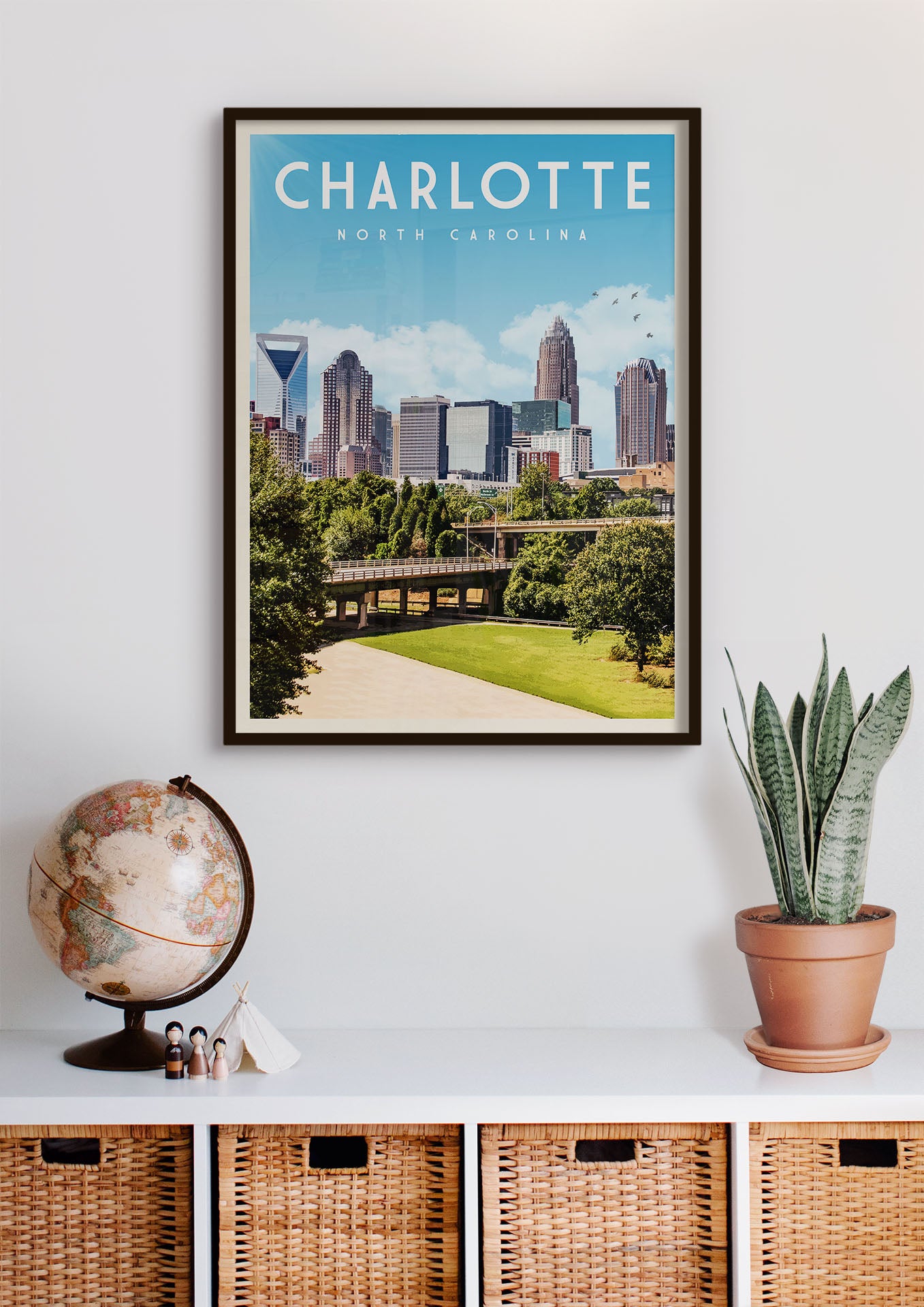 Charlotte, North Carolina - Vintage Travel Print - Vintaprints