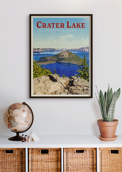 Crater Lake Vintage National Park Poster