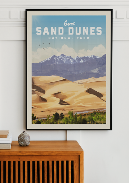 Great Sand Dunes Vintage National Park Poster