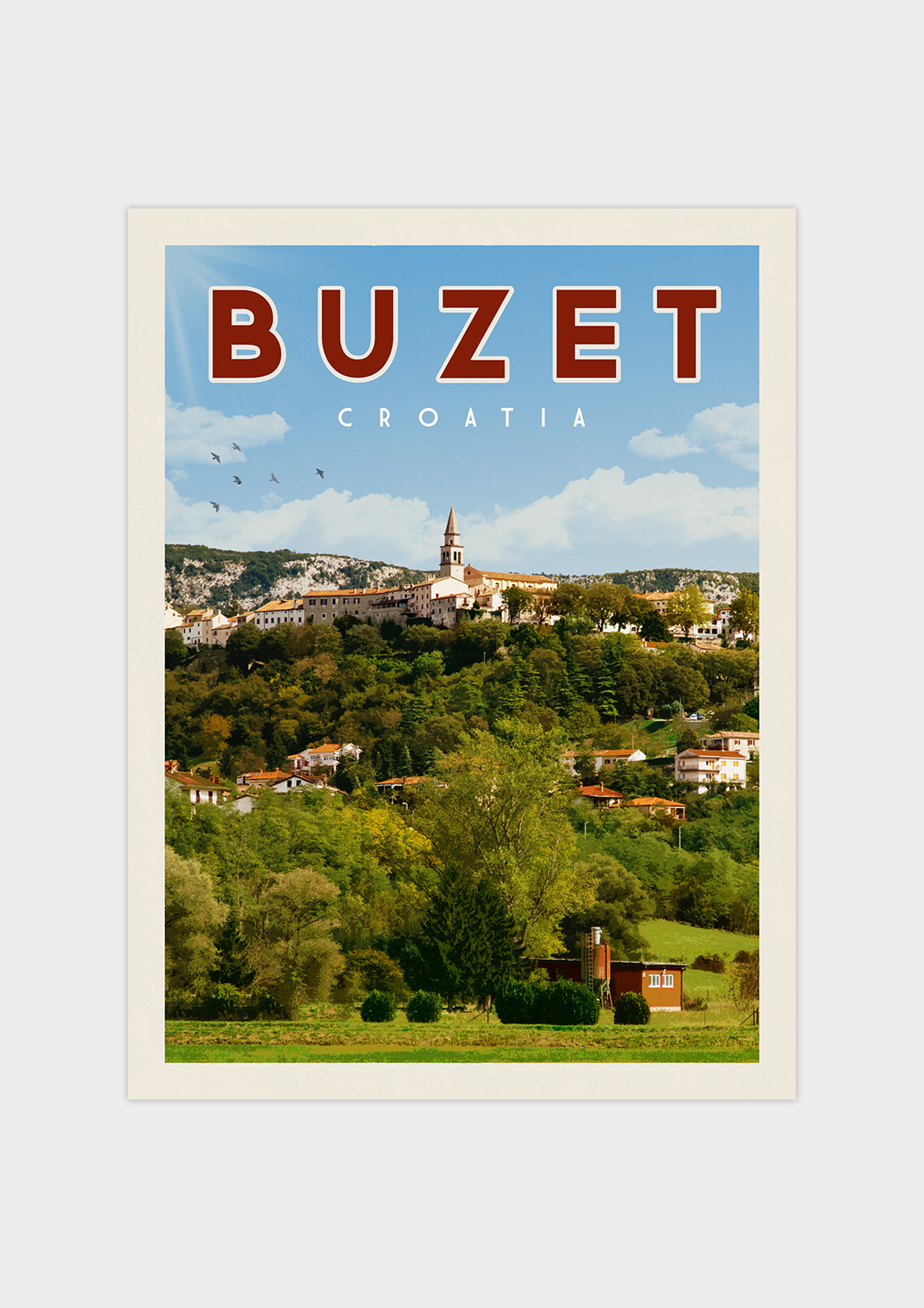 Buzet, Croatia - Vintage Travel Poster