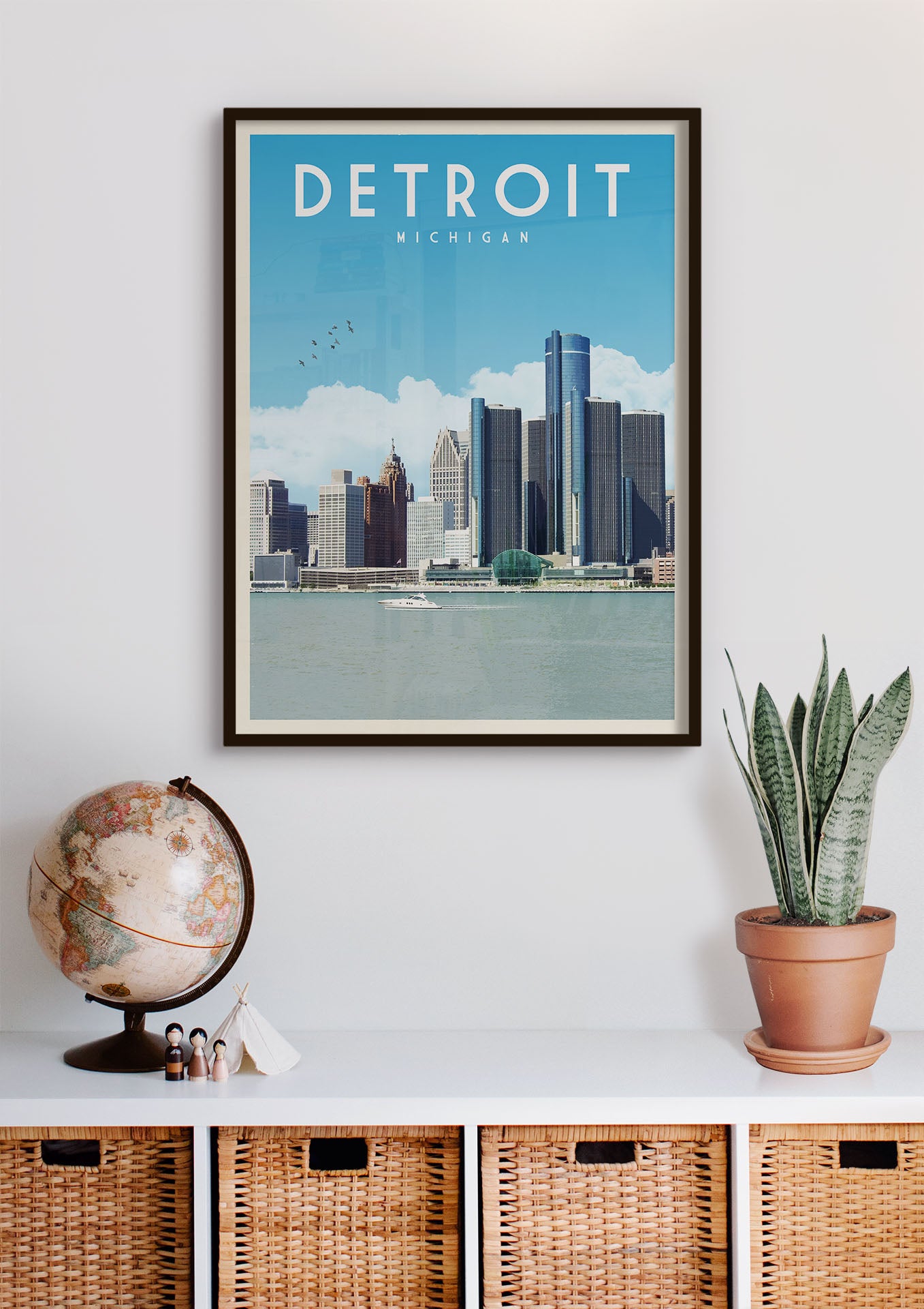 Detroit, Michigan - Vintage Travel Print - Vintaprints