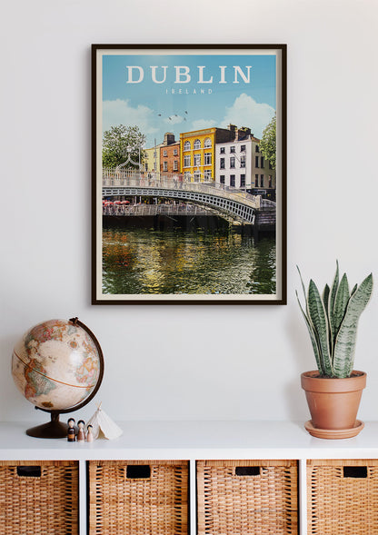 Dublin, Ireland - Vintage Travel Print - Vintaprints