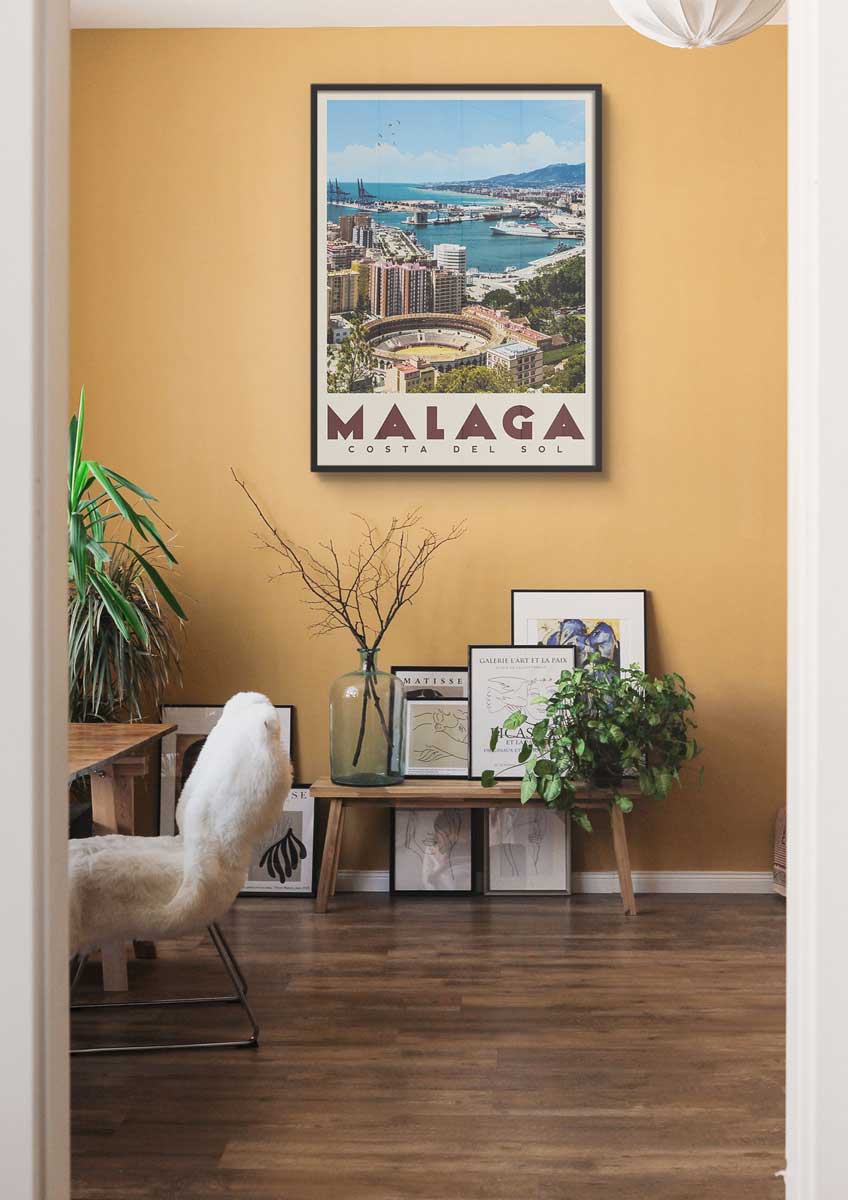 Malaga, Spain - Vintage Travel Poster