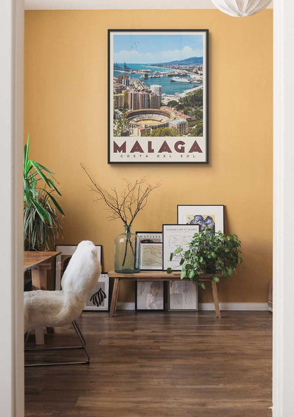 Malaga, Spain - Vintage Travel Poster