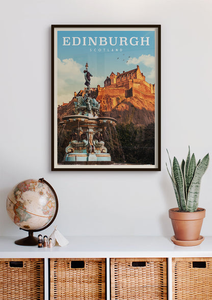 Edinburgh, Scotland - Vintage Travel Print - Vintaprints