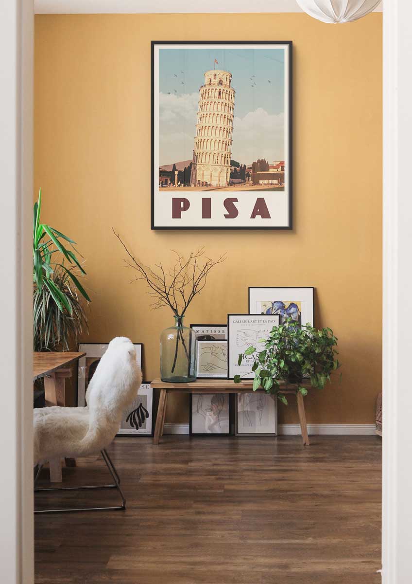 Pisa, Italy - Vintage Travel Poster