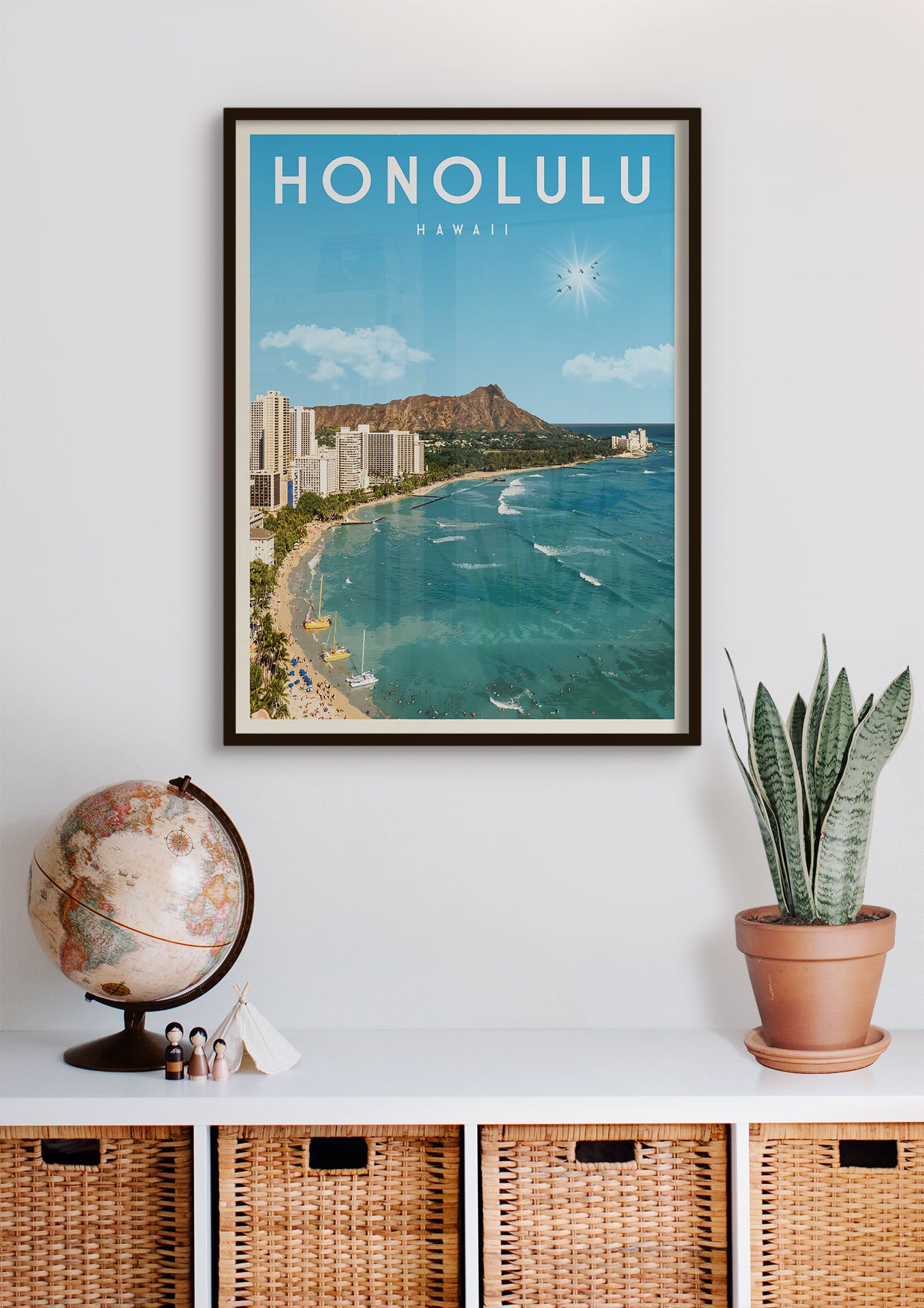 Honolulu, Hawaii - Vintage Travel Print - Vintaprints