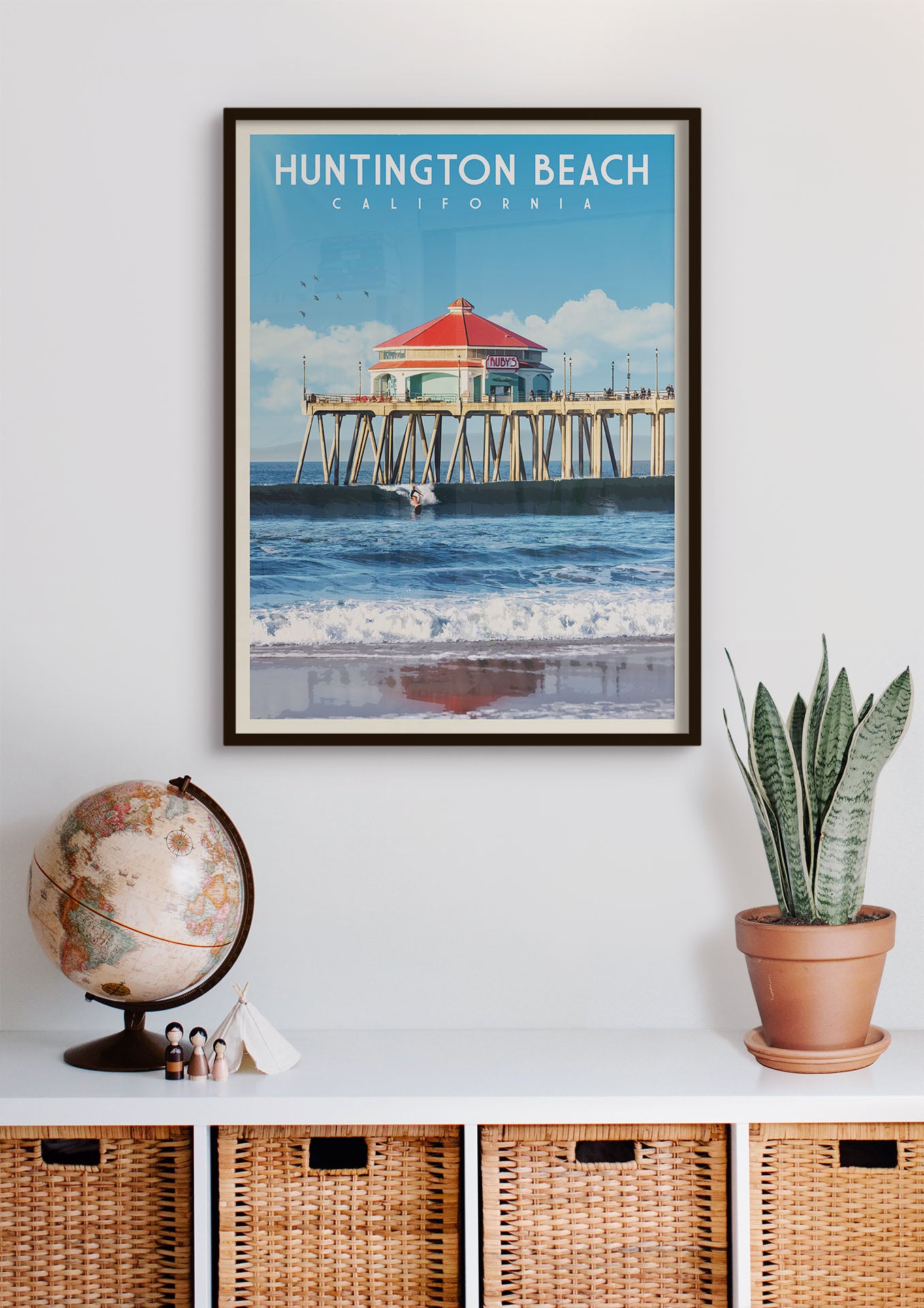 Huntington Beach, California - Vintage Travel Print - Vintaprints