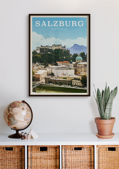 Salzburg, Austria - Vintage Travel Poster