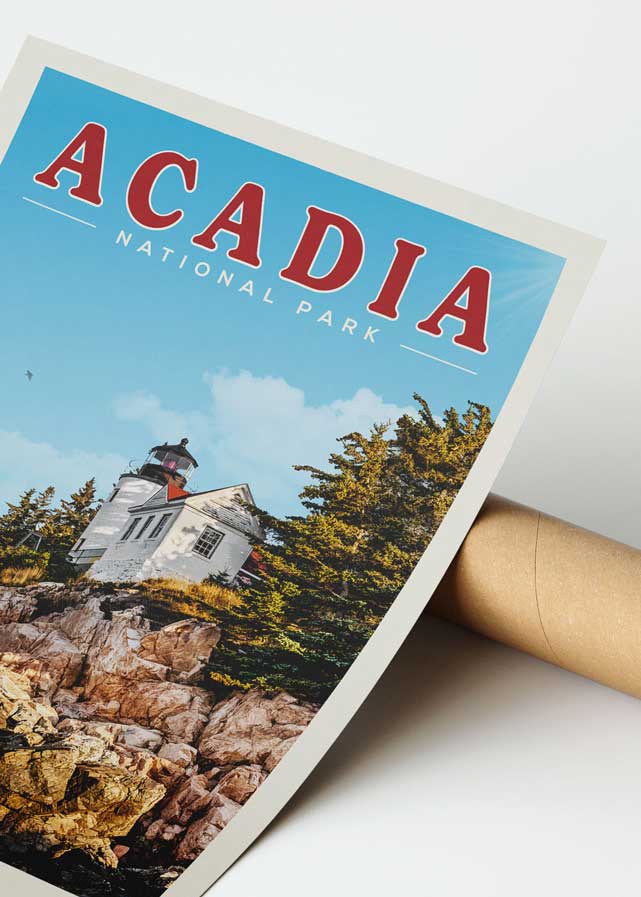 Acadia Vintage National Park Poster