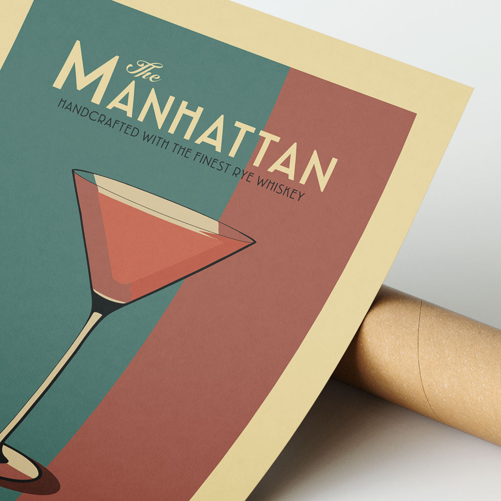 Manhattan - Vintage Cocktail Poster