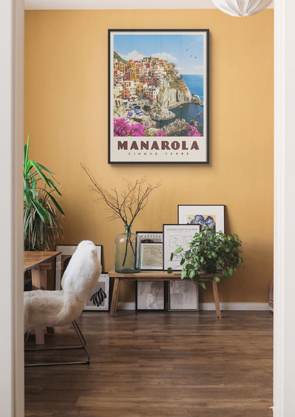 Manarola, Italy - Vintage Travel Print - Vintaprints