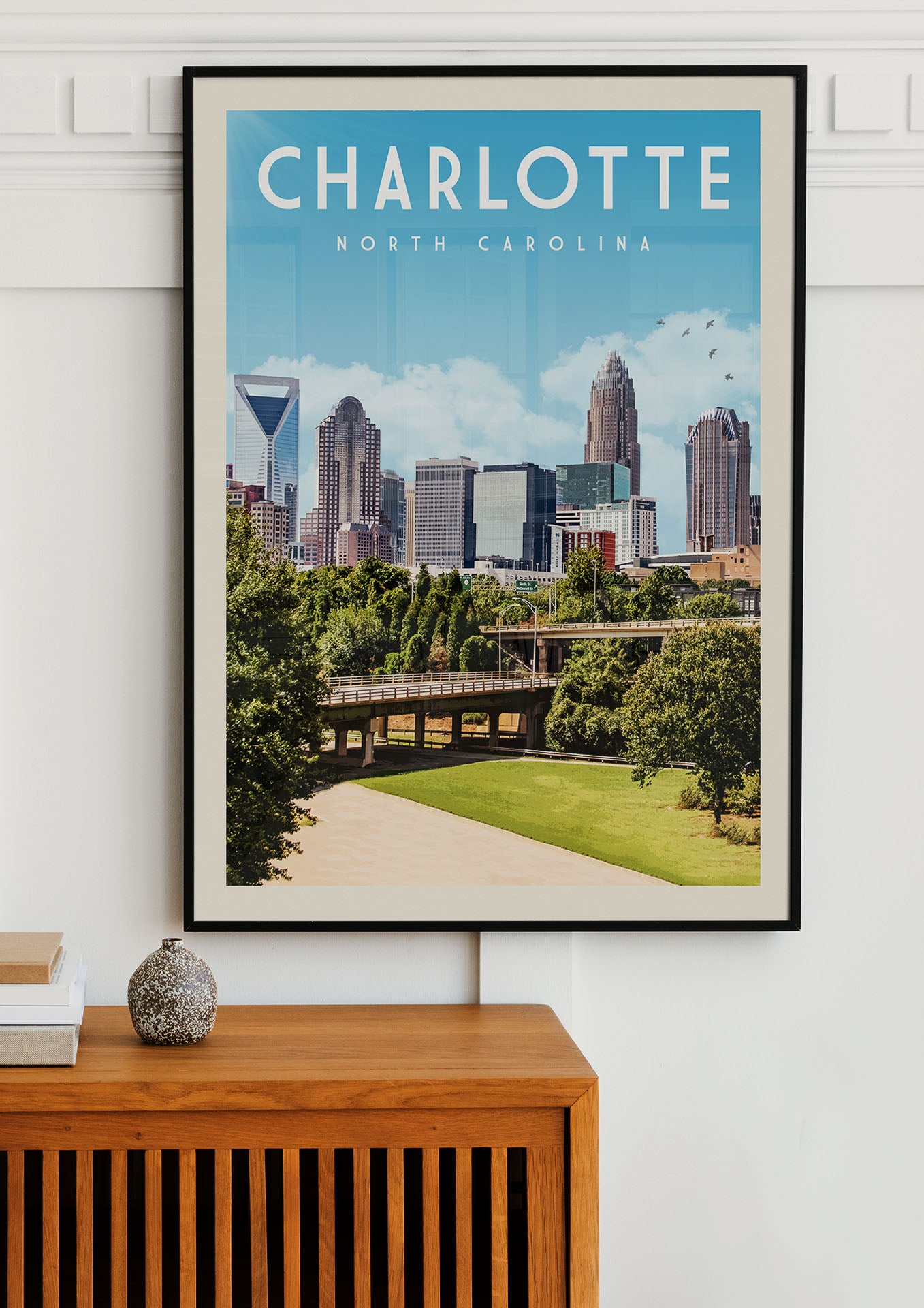 Charlotte, North Carolina - Vintage Travel Print - Vintaprints