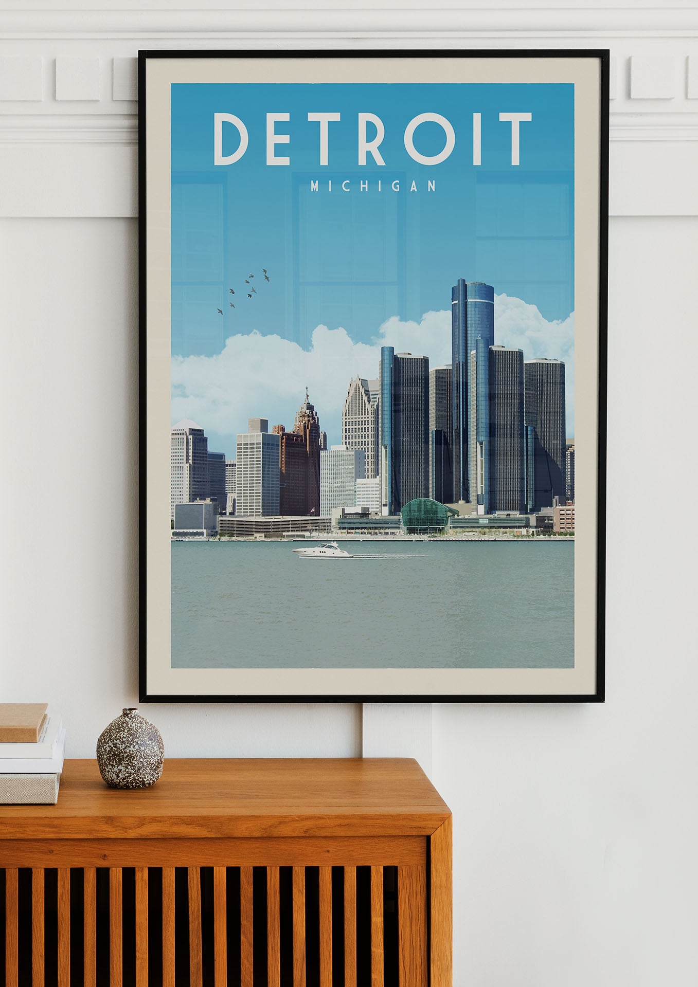 Detroit, Michigan - Vintage Travel Print - Vintaprints