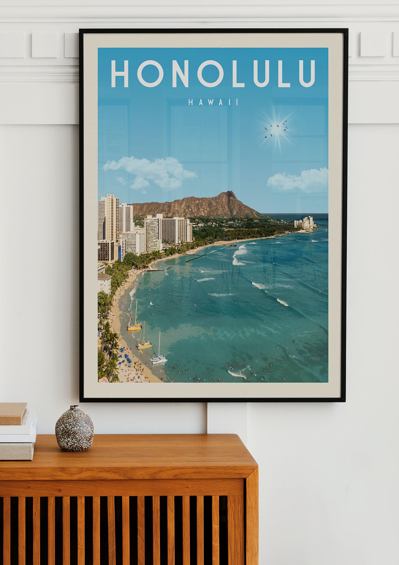 Honolulu, Hawaii - Vintage Travel Print - Vintaprints