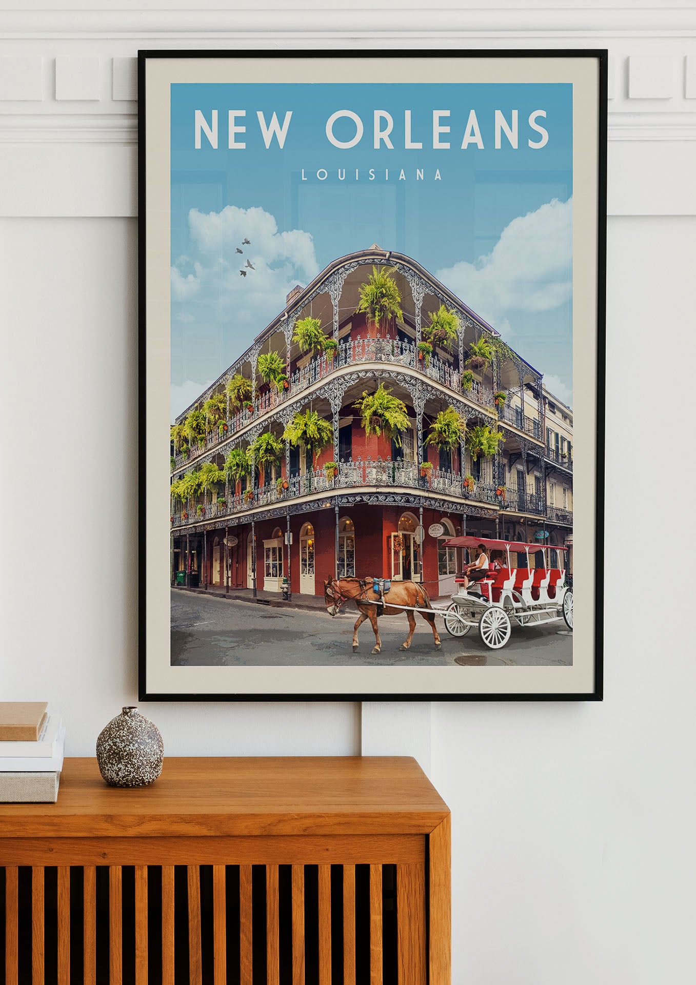 New Orleans, Louisiana - Vintage Travel Print - Vintaprints