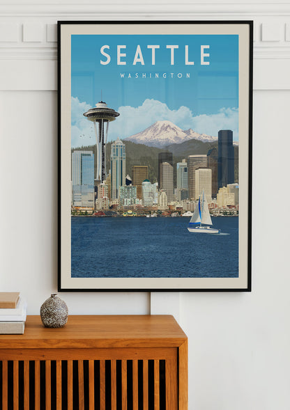 Seattle, Washington - Vintage Travel Poster